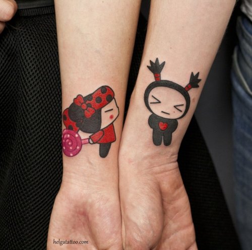 Креативные парные татуировки для тех, кто всему миру хочет заявить о своих отношениях (20 фото)