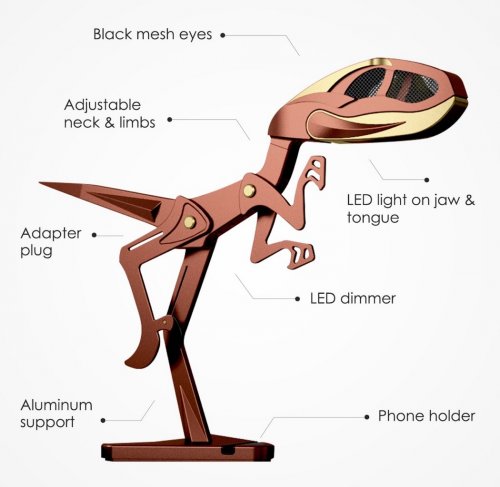 Прикольная лампа в виде велоцираптора для любителей динозавров (10 фото + видео)